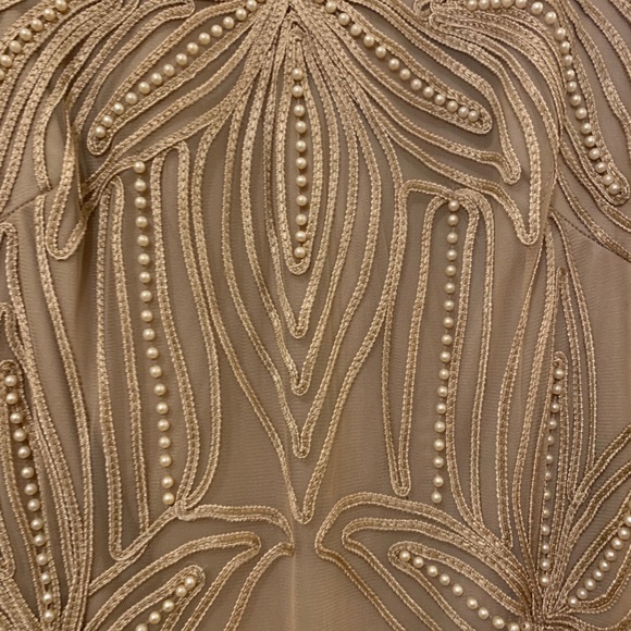 JS Group Champagne Color Formal Breaded Dress - Picture 3 of 6